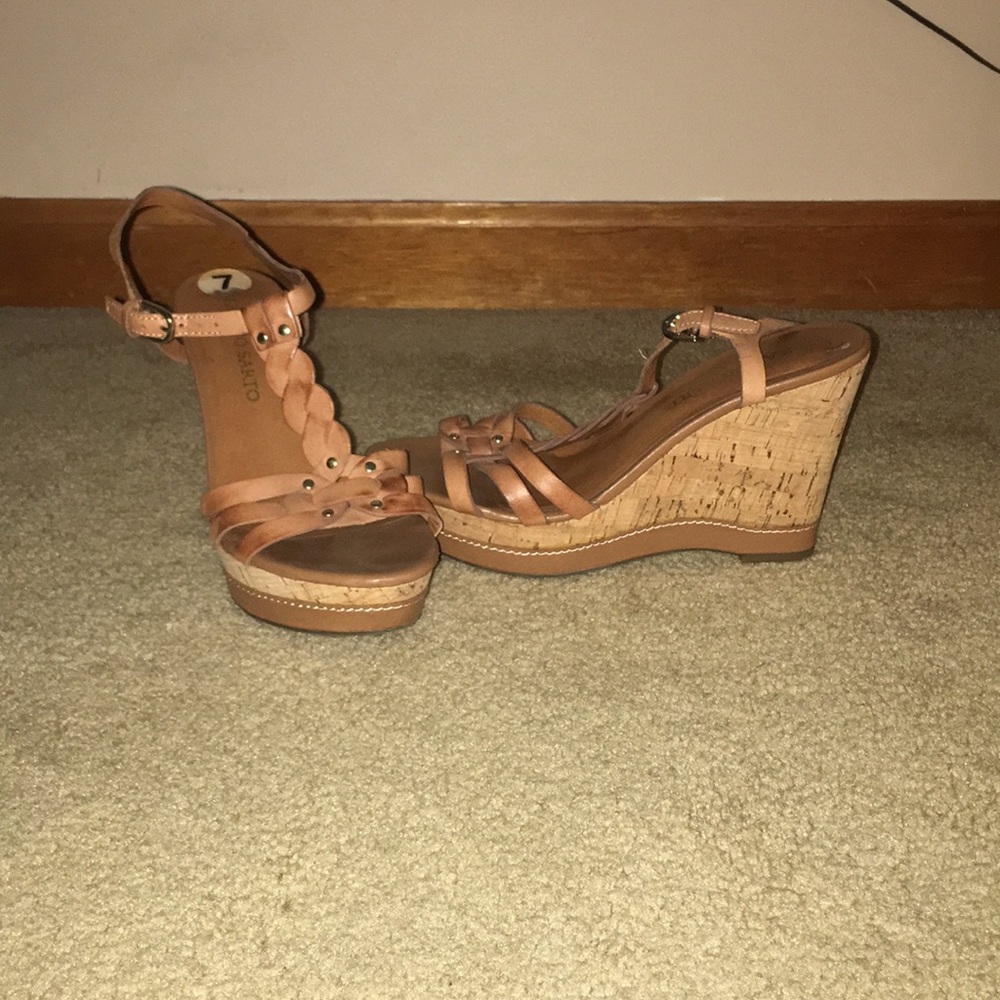 Camel/tan colored wedges